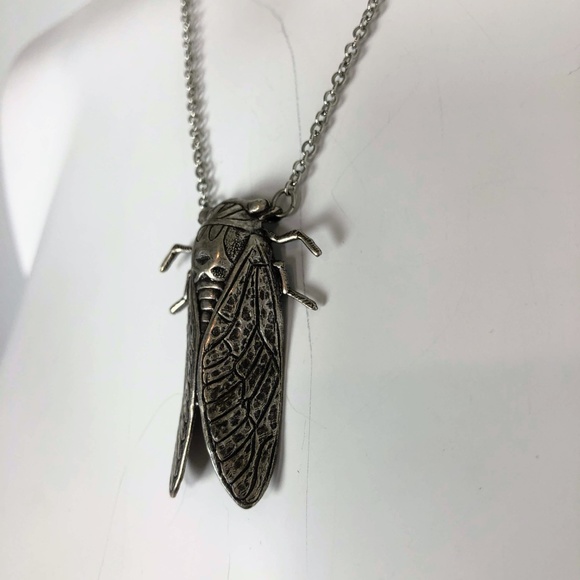 Cicada Bug Necklace Silver Pendant Boho Boyhood - Picture 7 of 8